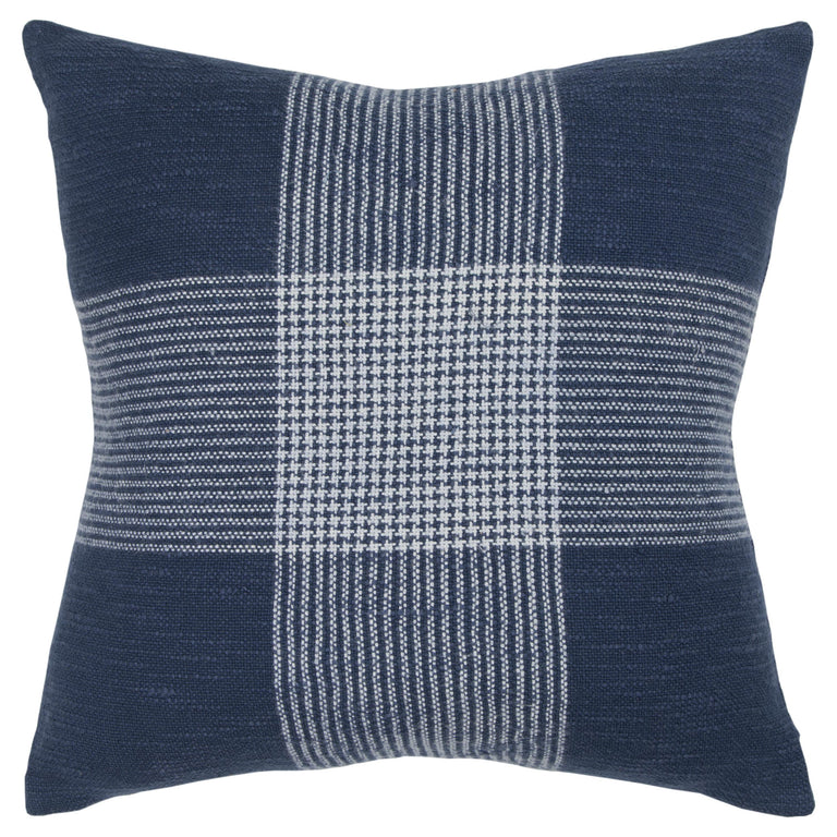 BLUE PLAID MODERN MOUNTAIN PILLOW