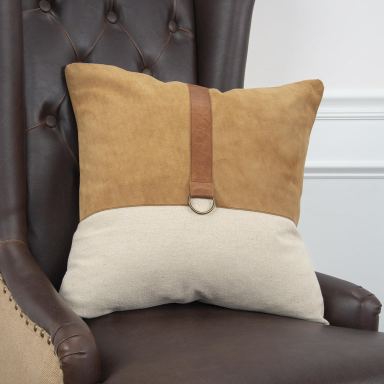 KJÆRGAARD BROWN  COLOR BLOCK MODERN MOUNTAIN THROW PILLOW