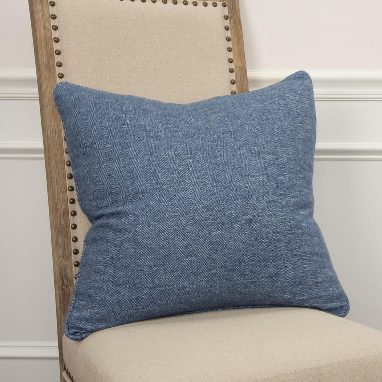 BLUE SOLID MODERN MOUNTAIN PILLOW