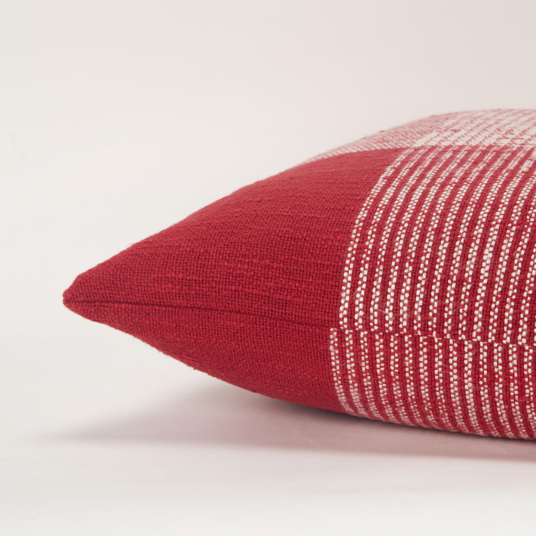 RED  PLAID MODERN MOUNTAIN PILLOW