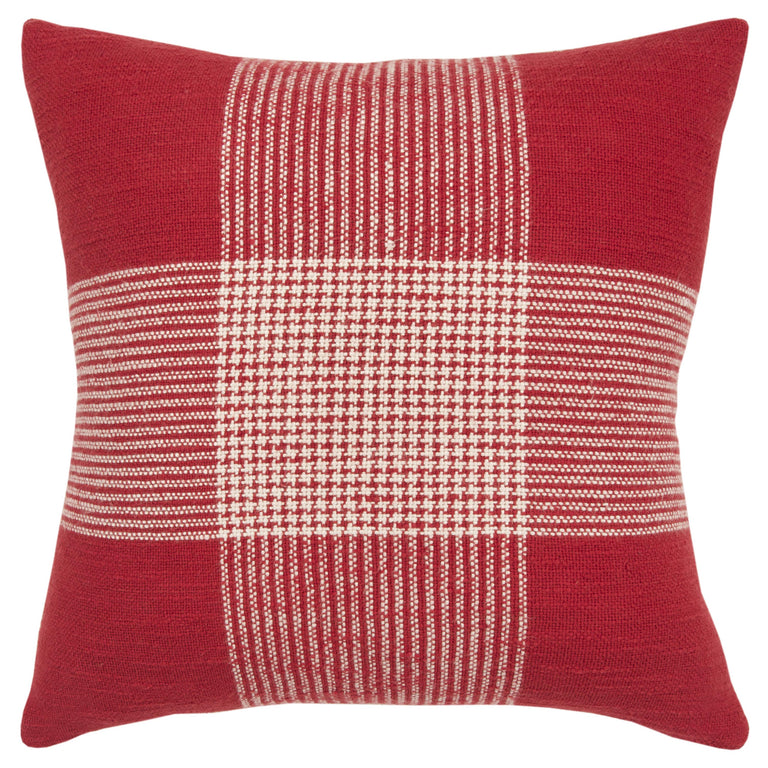 RED  PLAID MODERN MOUNTAIN PILLOW