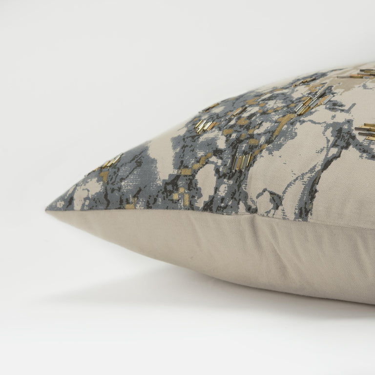 GRAY  ABSTRACT MODERN INDUSTRIAL PILLOW