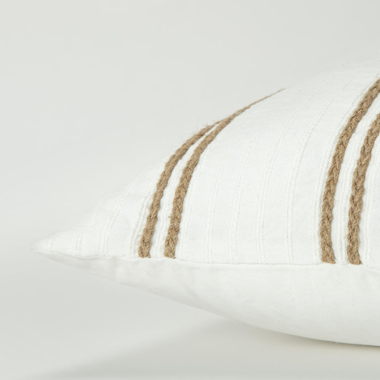 LANGE BROWN STRIPE MODERN INDUSTRIAL THROW PILLOW