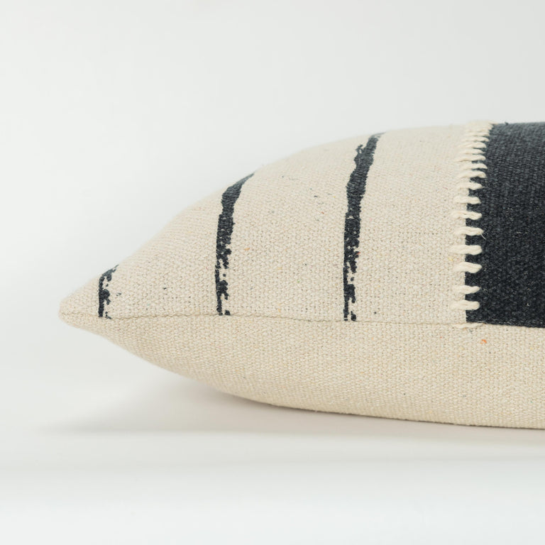 GRAY STRIPE MODERN INDUSTRIAL PILLOW