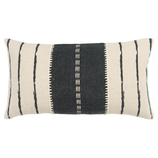 GRAY STRIPE MODERN INDUSTRIAL PILLOW