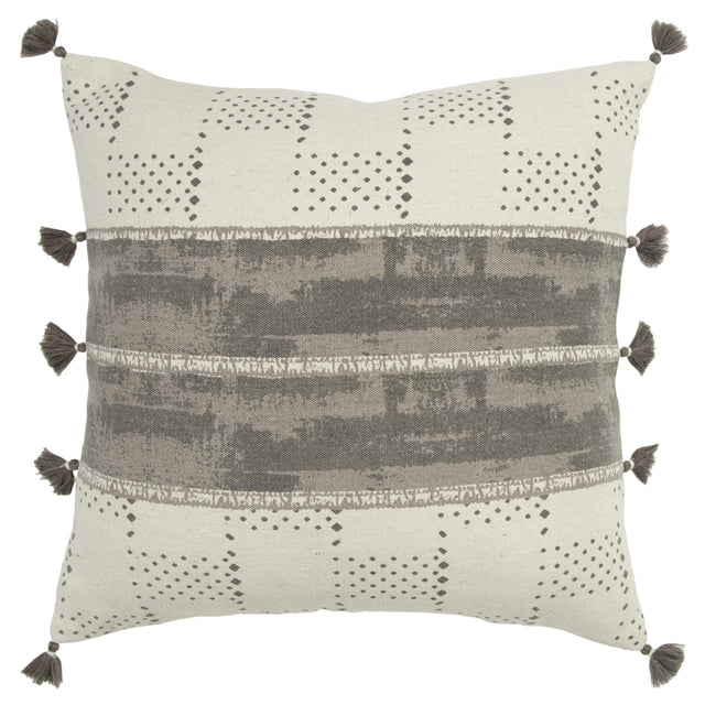 MEYER GRAY PANEL MODERN INDUSTRIAL THROW PILLOW