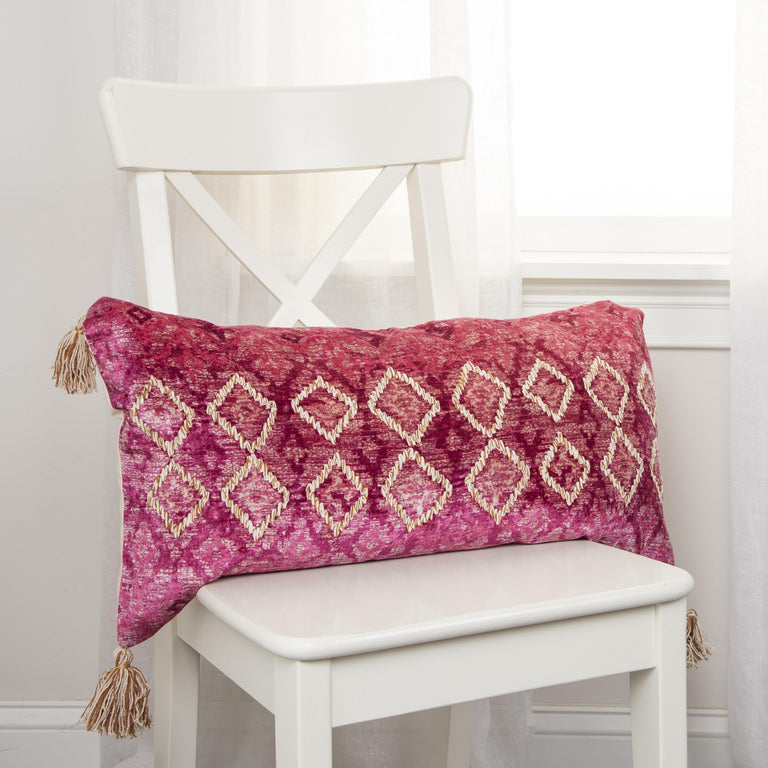 ORANGE DIAMOND BOHO CHIC PILLOW