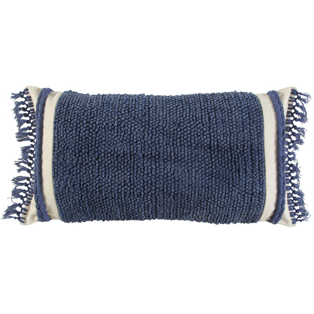 BLUE SOLID TEXTURE MODERN CRAFT PILLOW