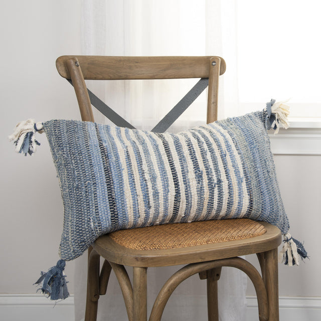 NATURAL  STRIPE MODERN INDUSTRIAL PILLOW