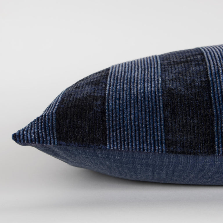 INDIGO SOLID MODERN INDUSTRIAL PILLOW