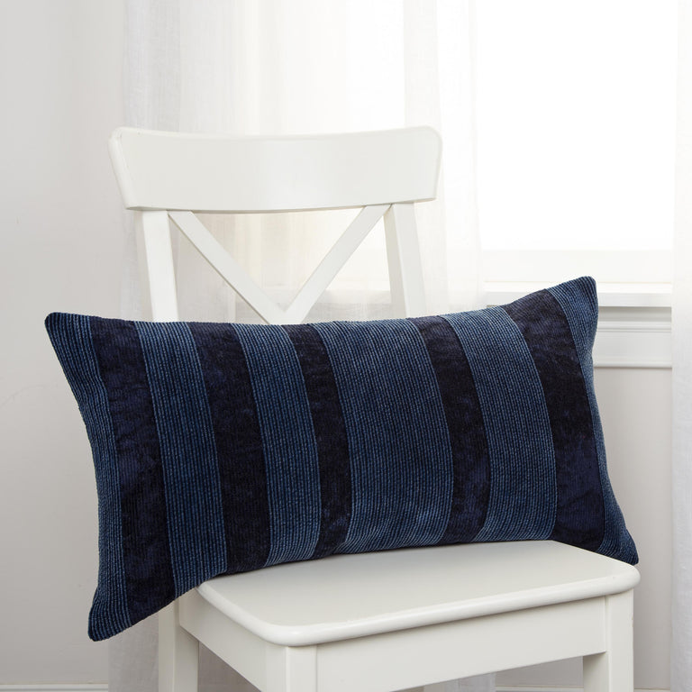 THOMASSEN INDIGO SOLID MODERN INDUSTRIAL THROW PILLOW