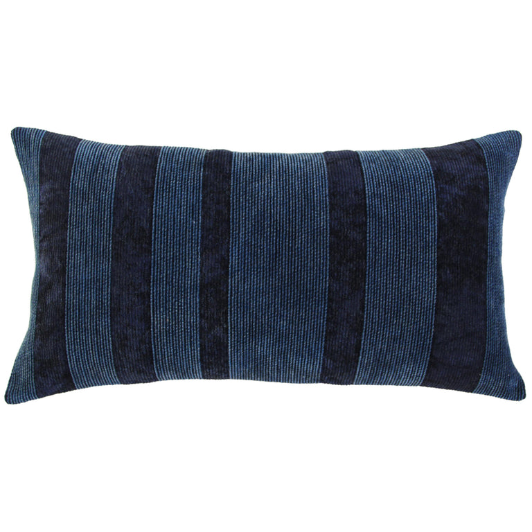 THOMASSEN INDIGO SOLID MODERN INDUSTRIAL THROW PILLOW