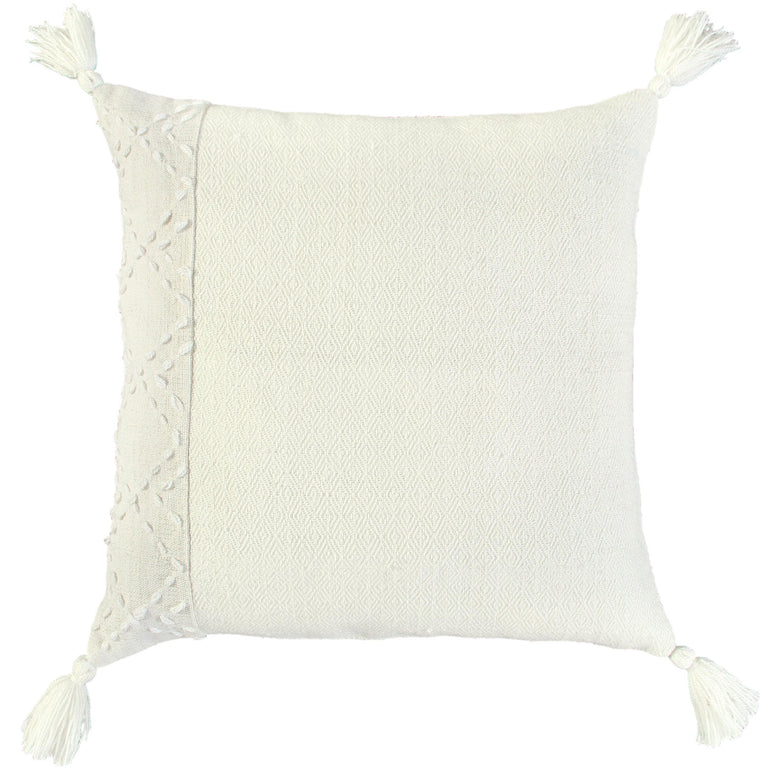 ASMUSSEN IVORY/IVORY COLOR BLOCK MODERN INDUSTRIAL THROW PILLOW