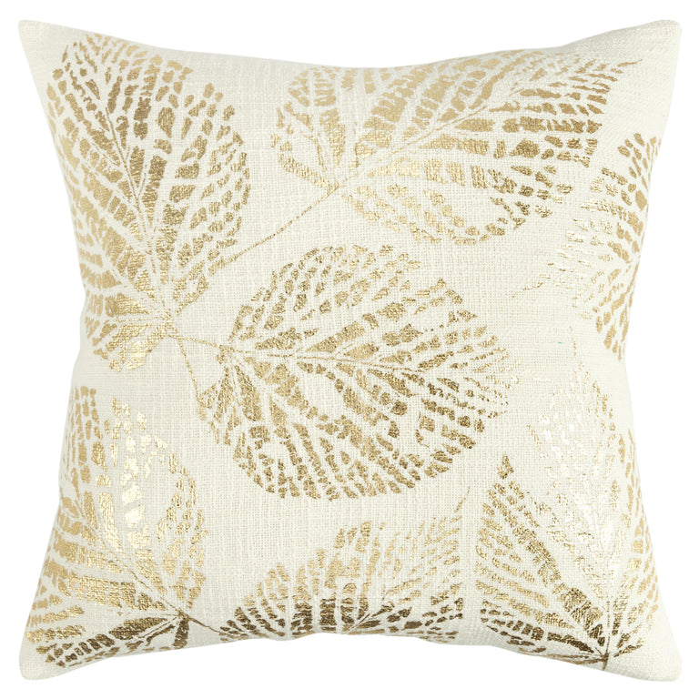 IVORY LEAVES ART DECO PILLOW