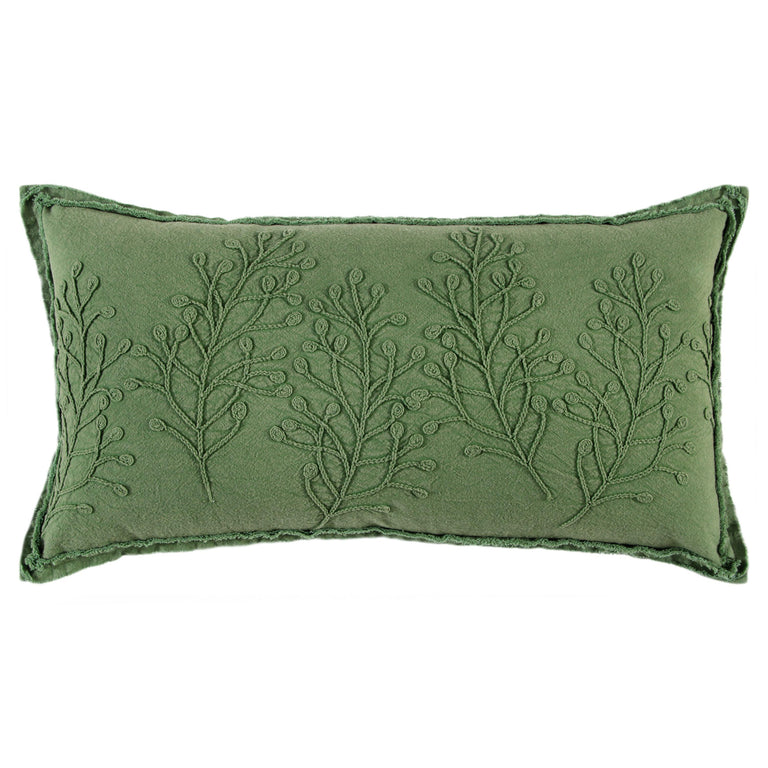 LAUSTSEN GREEN BOTANICAL MODERN INDUSTRIAL THROW PILLOW