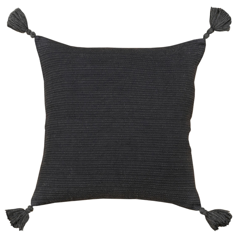 BLACK SOLID STRIPE MODERN INDUSTRIAL PILLOW