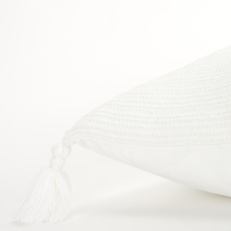 WHITE SOLID STRIPE MODERN INDUSTRIAL PILLOW