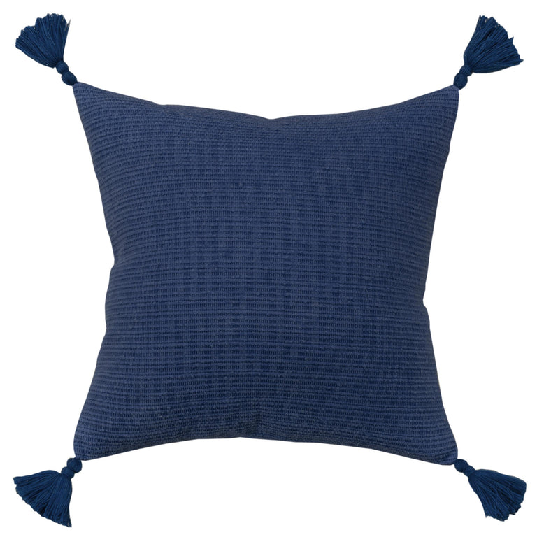 DARK BLUE SOLID STRIPE MODERN INDUSTRIAL PILLOW