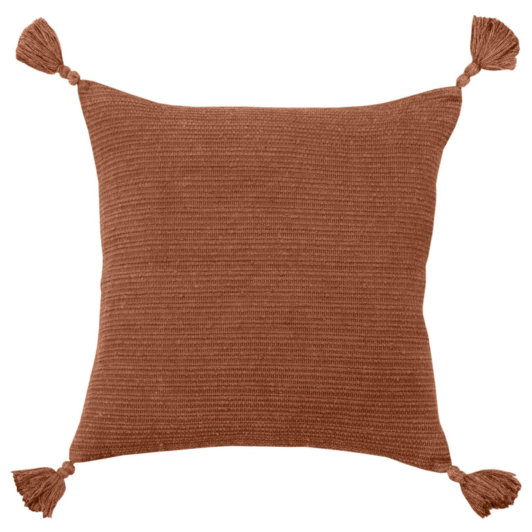 NIKOLAJSEN RUST SOLID STRIPE MODERN INDUSTRIAL THROW PILLOW