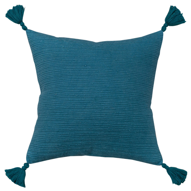 TEAL SOLID STRIPE MODERN INDUSTRIAL PILLOW