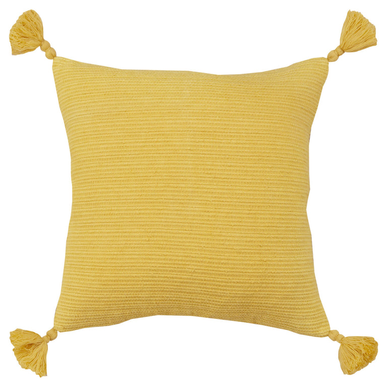 IPSEN DARK YELLOW SOLID STRIPE MODERN INDUSTRIAL THROW PILLOW