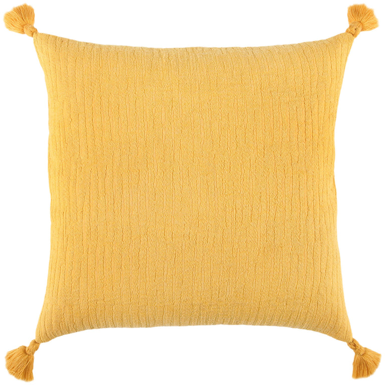 DARK YELLOW SOLID WITH TONAL ABSTRACT PATTERN MODERN INDUSTRIAL PILLOW