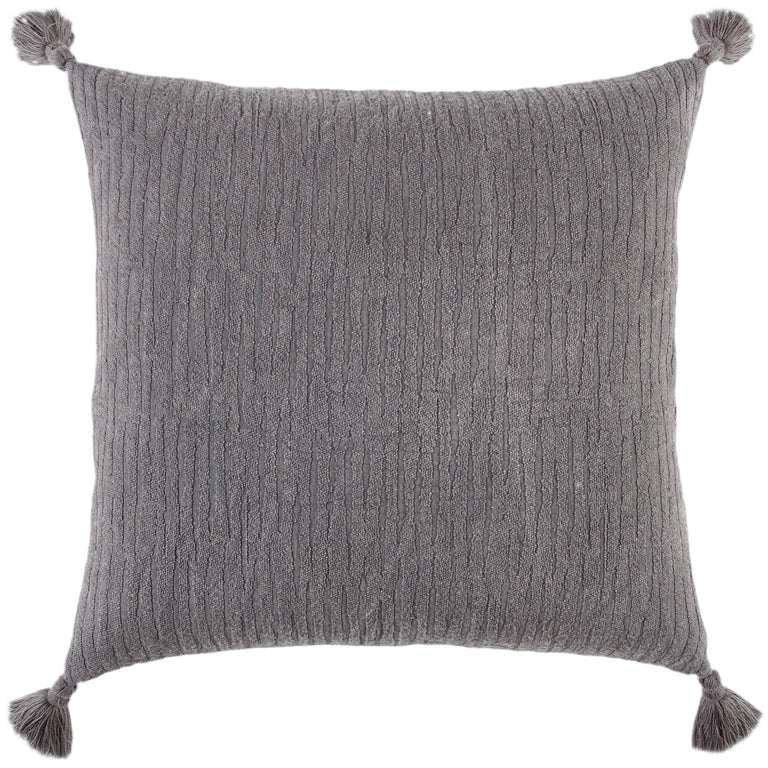 MØLGAARD CHARCOAL SOLID WITH TONAL ABSTRACT PATTERN MODERN INDUSTRIAL THROW PILLOW