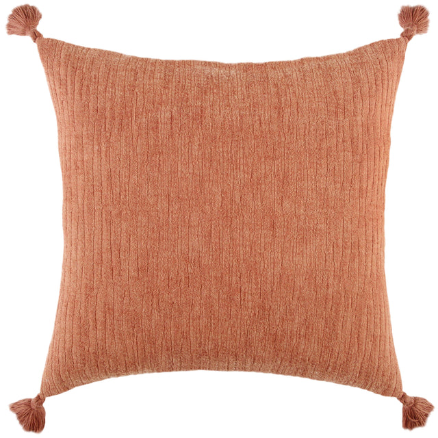 RUST SOLID WITH TONAL ABSTRACT PATTERN MODERN INDUSTRIAL PILLOW