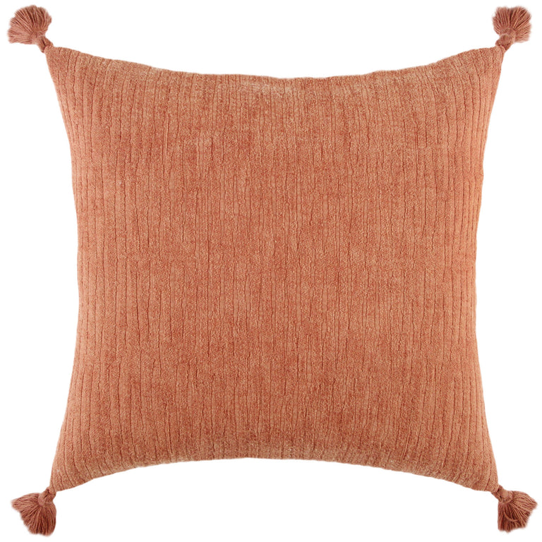 RUST SOLID WITH TONAL ABSTRACT PATTERN MODERN INDUSTRIAL PILLOW