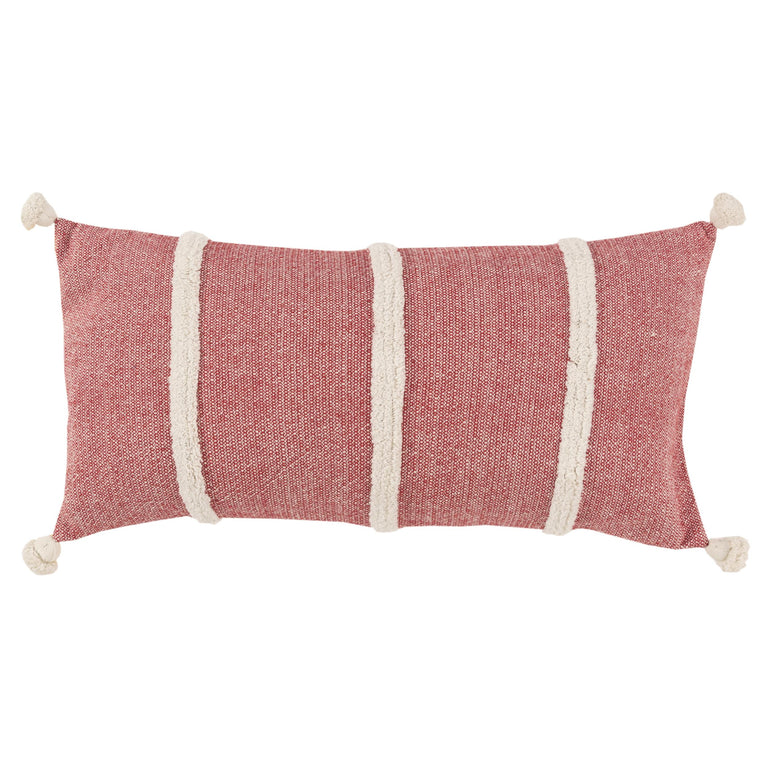 LAUGESEN RED STRIPE MODERN INDUSTRIAL THROW PILLOW