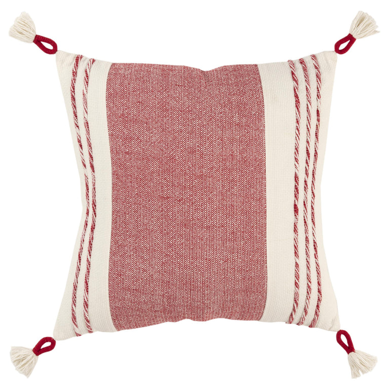 SLOTH RED/WHITE COLOR BLOCK MODERN INDUSTRIAL THROW PILLOW