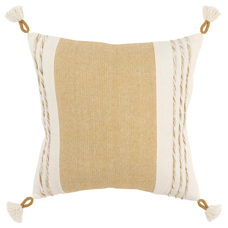 YELLOW/WHITE COLOR BLOCK MODERN INDUSTRIAL PILLOW