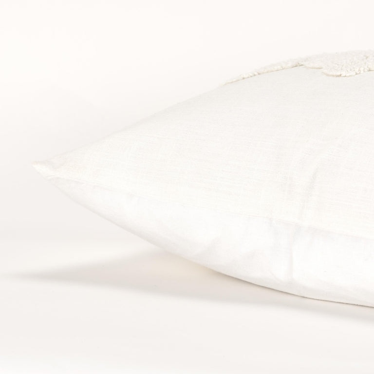 DUE IVORY TONAL GEOMETRIC VINTAGE THROW PILLOW