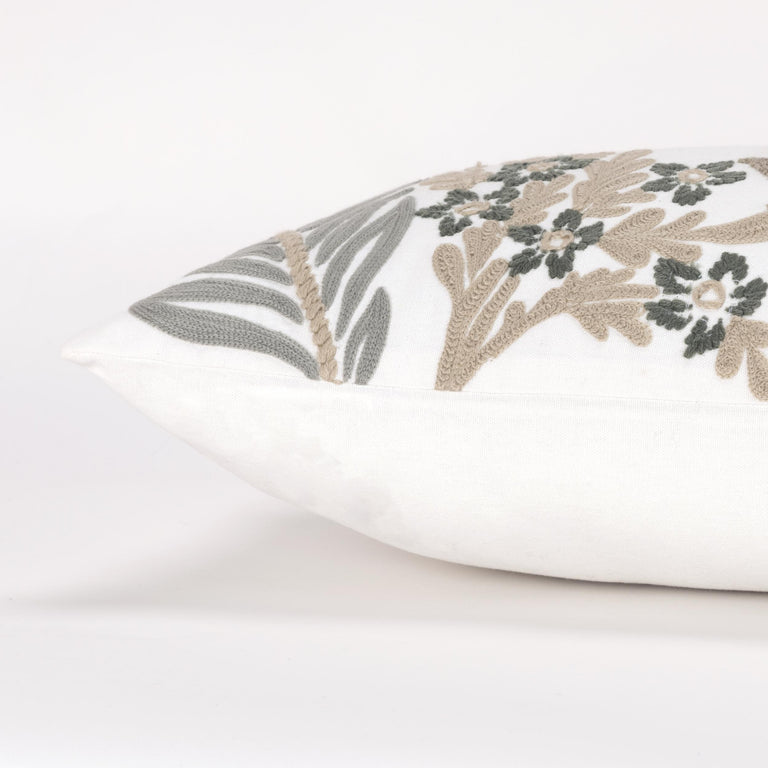 SVENNINGSEN TAUPE BOTANICAL BOHO THROW PILLOW