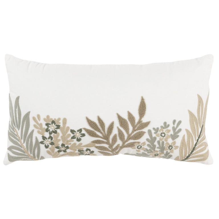 TAUPE BOTANICAL BOHO PILLOW