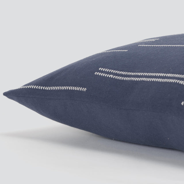 BLUE BROKEN STRIPE MODERN INDUSTRIAL PILLOW