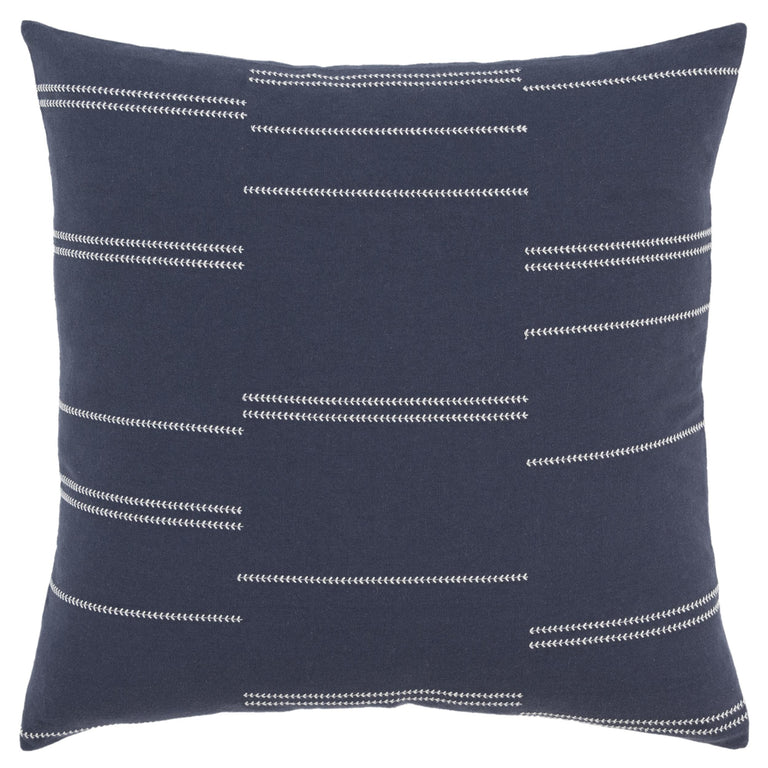 BISGAARD BLUE BROKEN STRIPE MODERN INDUSTRIAL THROW PILLOW