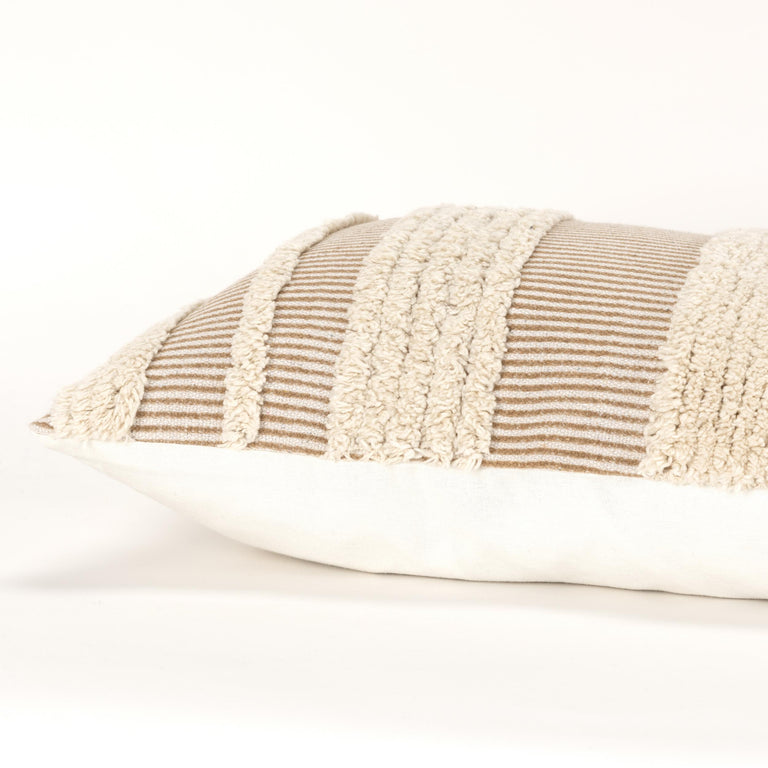 DARK NATURAL/NATURAL  STRIPE BOHO PILLOW