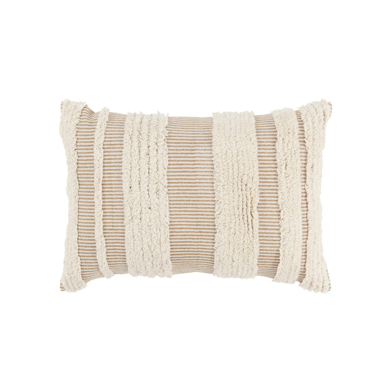 OTTESEN DARK NATURAL/NATURAL  STRIPE BOHO THROW PILLOW