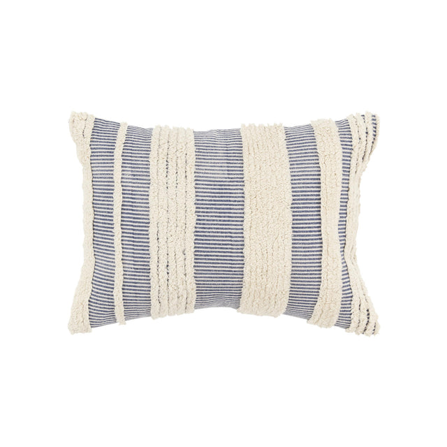 NAVY/NATURAL  STRIPE BOHO PILLOW