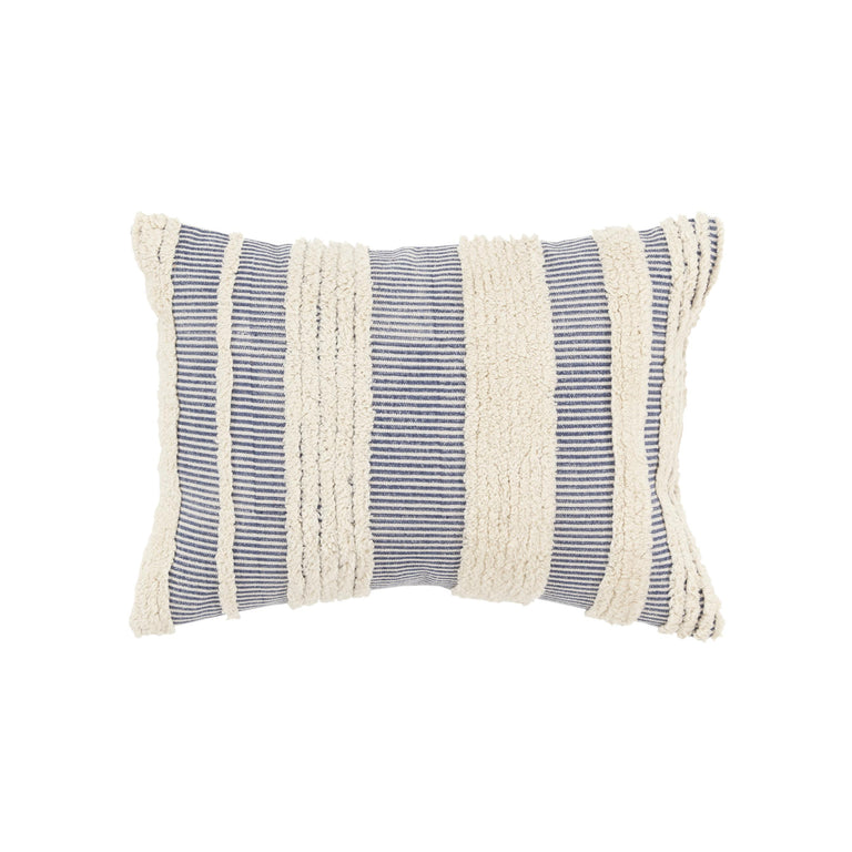 WESTERGAARD NAVY/NATURAL  STRIPE BOHO THROW PILLOW