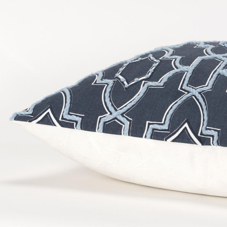 LIGHT BLUE GEOMETRIC BOHO PILLOW