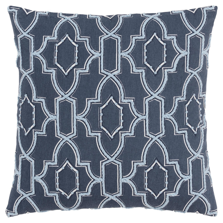 LIGHT BLUE GEOMETRIC BOHO PILLOW