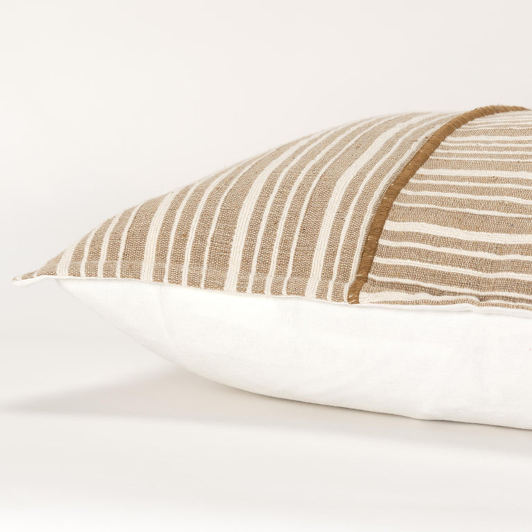 NATURAL  STRIPE MODERN INDUSTRIAL PILLOW