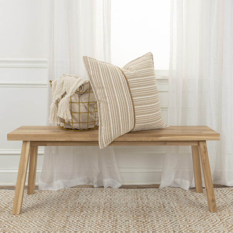 NATURAL  STRIPE MODERN INDUSTRIAL PILLOW