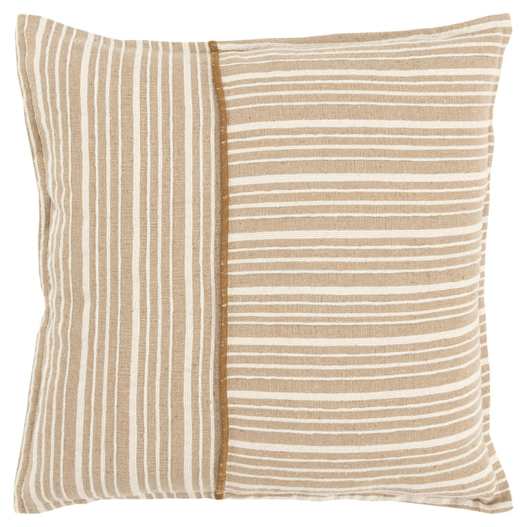 NATURAL  STRIPE MODERN INDUSTRIAL PILLOW