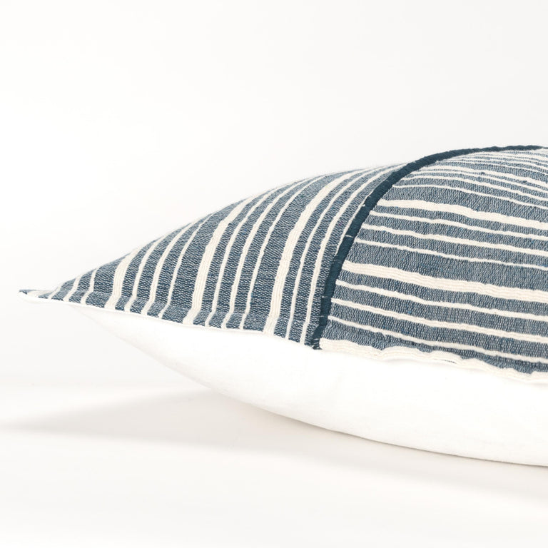 TEAL  STRIPE MODERN INDUSTRIAL PILLOW