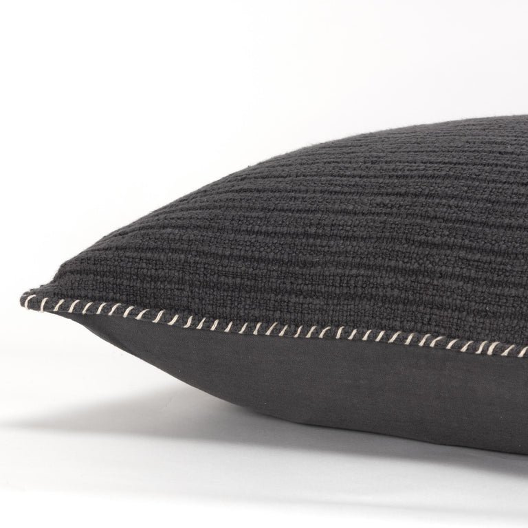 GREY STRIPE PATTERNED SOLID MODERN INDUSTRIAL PILLOW