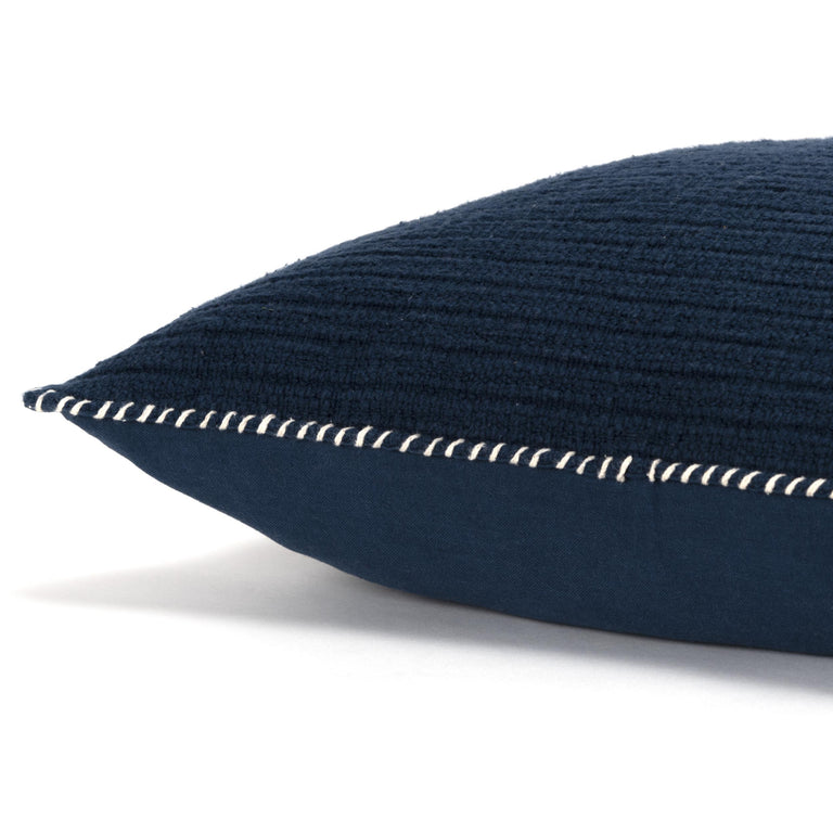 BLUE STRIPE PATTERNED SOLID MODERN INDUSTRIAL PILLOW