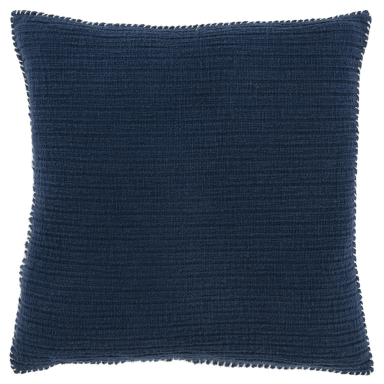 ALBRECHTSEN BLUE STRIPE PATTERNED SOLID MODERN INDUSTRIAL THROW PILLOW